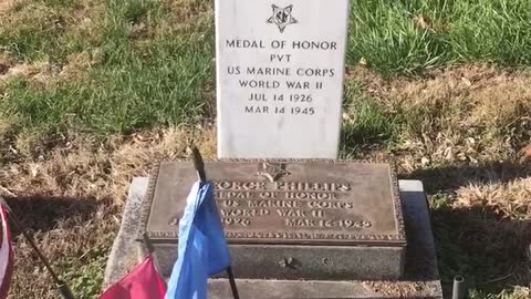 The grave of Private George Phillips USMC