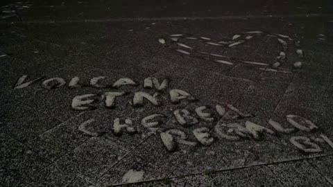 Streets covered in ash from Mount Etna eruption