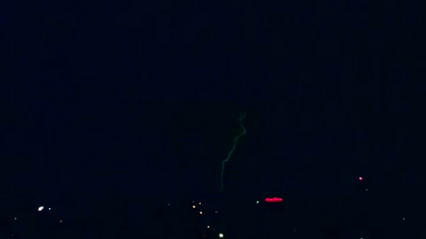 Strong lightning falling in the city