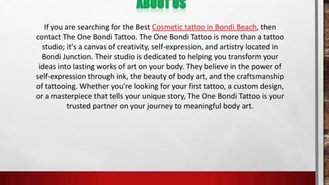 Cosmetic tattoo in Bondi Beach