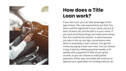 Get pre-approved Title Loans less then a minute With Car Title Loans Victoria
