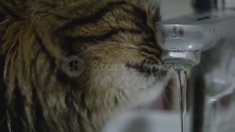 Cat water 💦 and fun