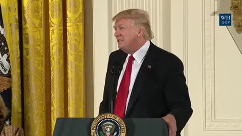 Trump speaking at women's empowerment event in 2017