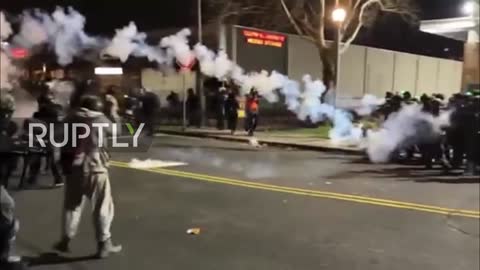 Antifa descend on ICE building in Portland