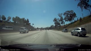 Flying Debris Crashes into Windshield