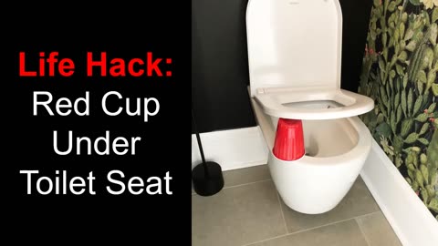 Life Hack : Red Cup Under Toilet Seat