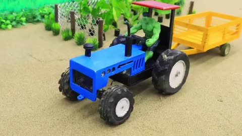 diy tractor mini bulldozer loading full trolly soil | Construction Vehicles |tractor, excavator work