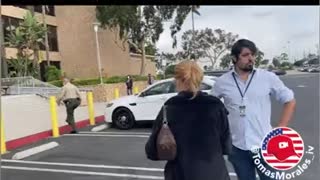 Antifa member Chad Loder leaves court in a Mercedes with a police escort