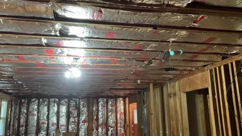 Day 29 smoke detectors wired, bathroom fan, oven vent installed, insulation baffles started