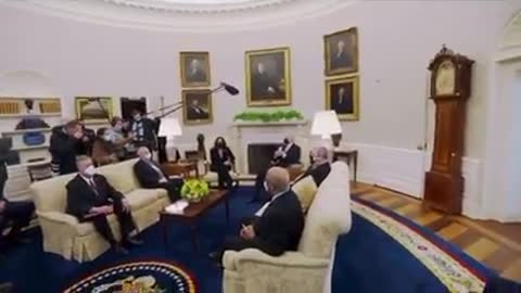 What is on top of Biden's head?