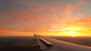 Landing in Charlotte airport during a beautiful sunrise