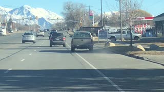 Driver Veers Off Road and Launches into Dump Truck