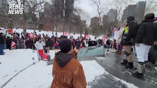 ‘No need for it, just a power grab’: Toronto protesters slam Trudeau for invoking Emergencies Act