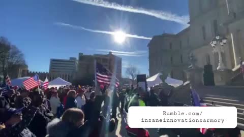 CHANTS OF "USA" At Stop The Steal Rally MI