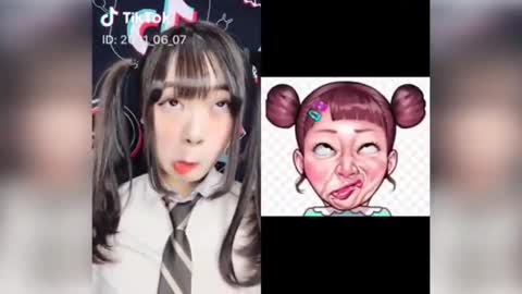 Cute funny face show in tiktok