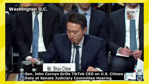 John Cornyn Grills TikTok CEO on U.S. Citizen Data at Senate Judiciary Hearing