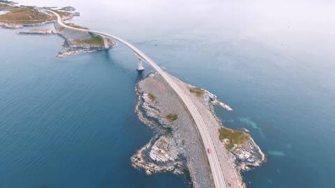 aerial view atlantic ocean road or the atlantic road norwegian construction of the century