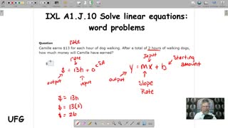 Solve linear equations: word problems - IXL A1.J.10 (UFG)