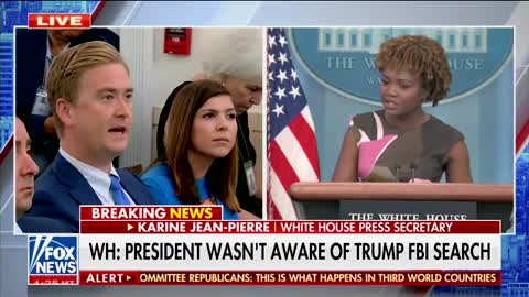 WH press secretary refuses to say NO when asked if they are weaponizing the FBI