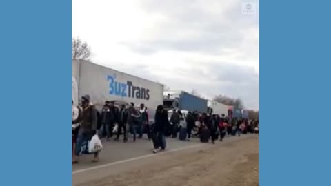 Refugees gather to flee from Ukraine to Romania amid Russian invasion