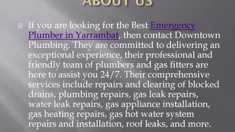 Best Emergency Plumber in Yarrambat