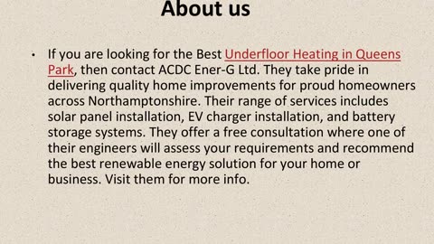 Best Underfloor Heating in Queens Park.