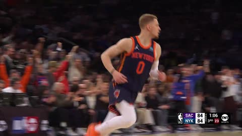 NBA: Knicks Erase 21-Point Deficit! DiVincenzo Ties It Up With 5th 3-Pointer! vs. Kings