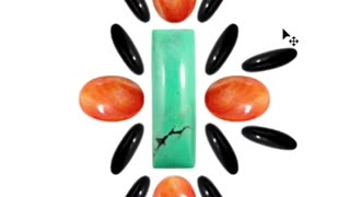 Natural turquoise rectangle cab and onyx spiny oyster oval cabochon colorful cabs