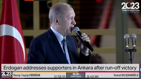 President Erdogan delivers victory speech in Ankara