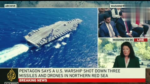 Pentagon says US warship shoot down three missiles and drones in Northern red sea