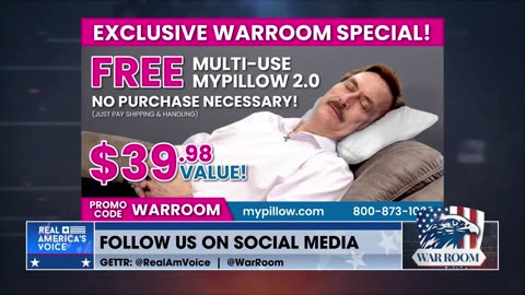 Get A Free MyPillow 2.0 Exclusive For The WarRoom Posse At mypillow.com/warroom