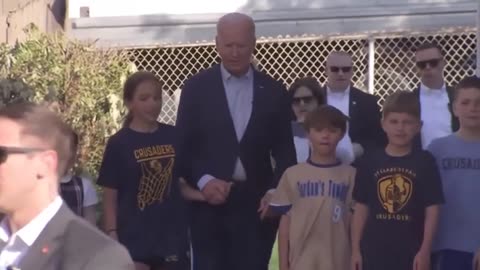 Biden walking around with Children! CALL CPS! Letting kids walk with this creep is abuse