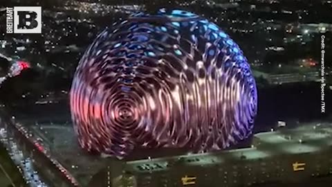 Las Vegas MSG Sphere Illuminated by Majestic American Flag for July 4