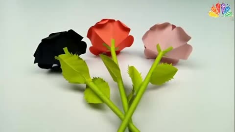How to Make Easy and Simple Paper Rose__DIY Paper Rose__ paper Flowers__ Paper Craft Idea__ Flowers.