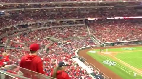 Lock him up! chants break out at #nationals Park, as President