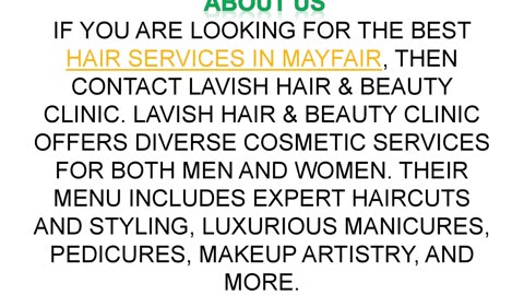 Best Hair services in Mayfair