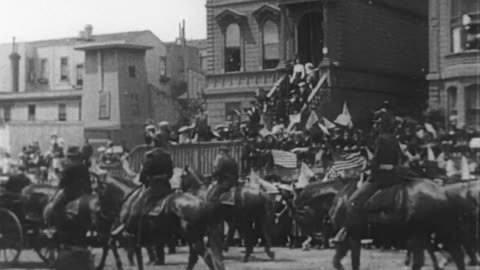 Theodore Roosevelt in San Francisco (1903 Original Black & White Film)
