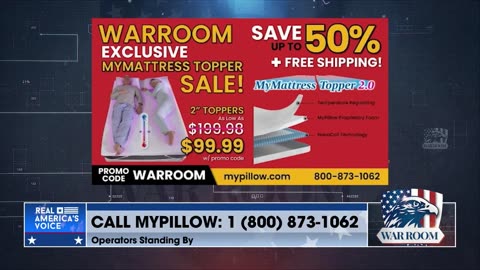 Go To mypillow.com/warroom And Checkout The WarRoom Exclusive MyMattress Topper Sale