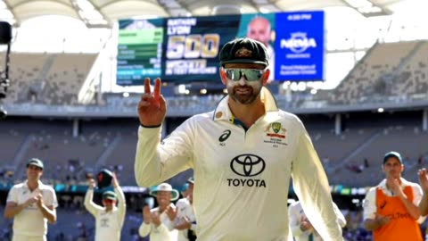Nathan Lyon after completing 500 test wickets
