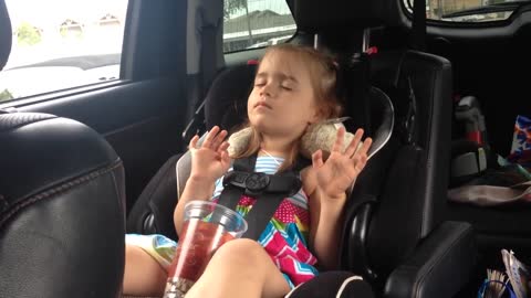Little Girl Struggles To Stay Awake During Favorite Song