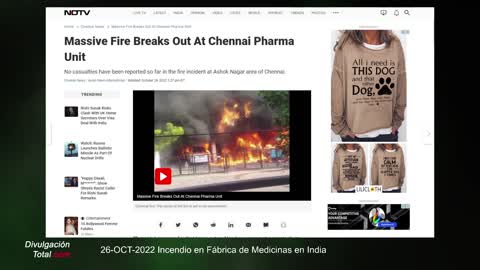 26-OCT-2022 Incendio en Fábrica de Medicinas en India