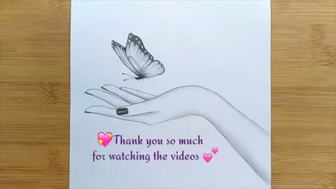 How to draw Butterfly in Hand with pencil sketch step by step