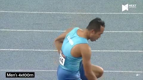 Final of the men's 4x100-meter relay during the 32nd SEA Games in Cambodia in 2023.