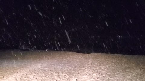 Night time snowfall