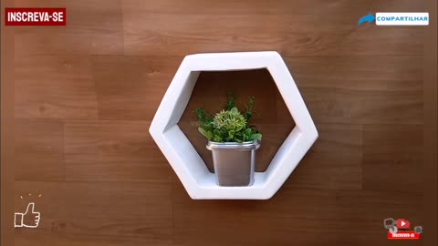 Como Fazer nicho Hexagonal para parede feIto de gesso E papelao