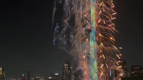 Lighting of Burj khalifa on happy new year