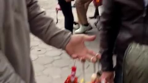 Foreigners sold toys for children in Vietnam