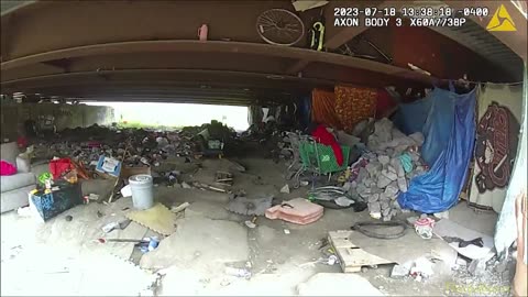 Police bodycam video shows living conditions under Clemens bridge