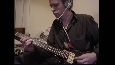 Me playing guitar over 'The Edgar Winter Group - Frankenstein' in 2004 (upscaled)