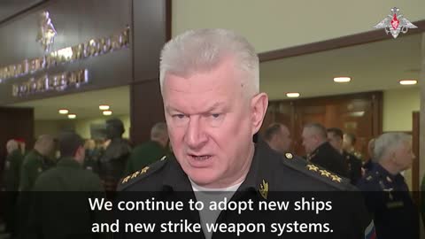 Admiral Nikolai Yevmenov, Commander-in-Chief of Navy, sums up year's results